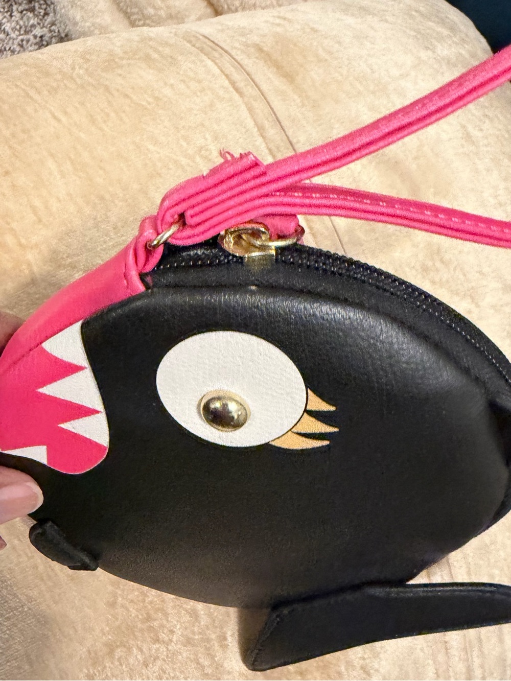 Betsy Johnson Penguin Wristlet Bag - Pink & Black - Picture 8 of 10